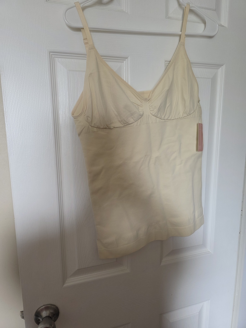 Seamless Cream Cami Slip with Built-In Cups